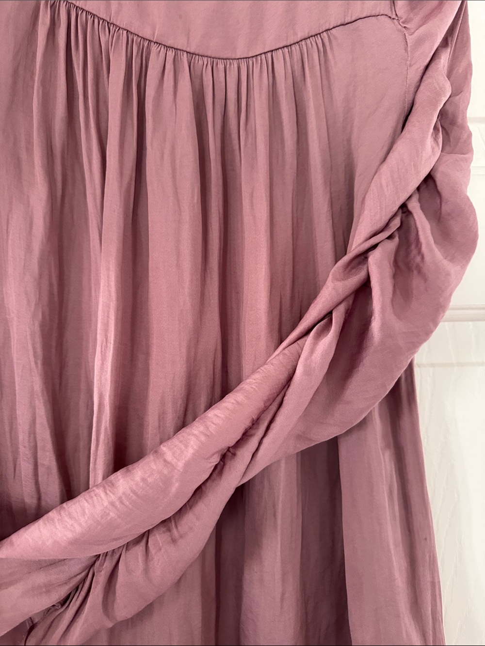 Mustard Seed Dusty Rose Gathered Long-Sleeve Blouse small - Picture 3 of 4